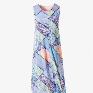 NWT Chicos Off The Rack Blue Coast Maxi Dress With Handkerchief Hem.